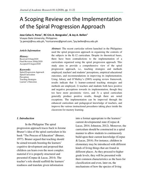 A Scoping Review on the Implementation of Spiral .